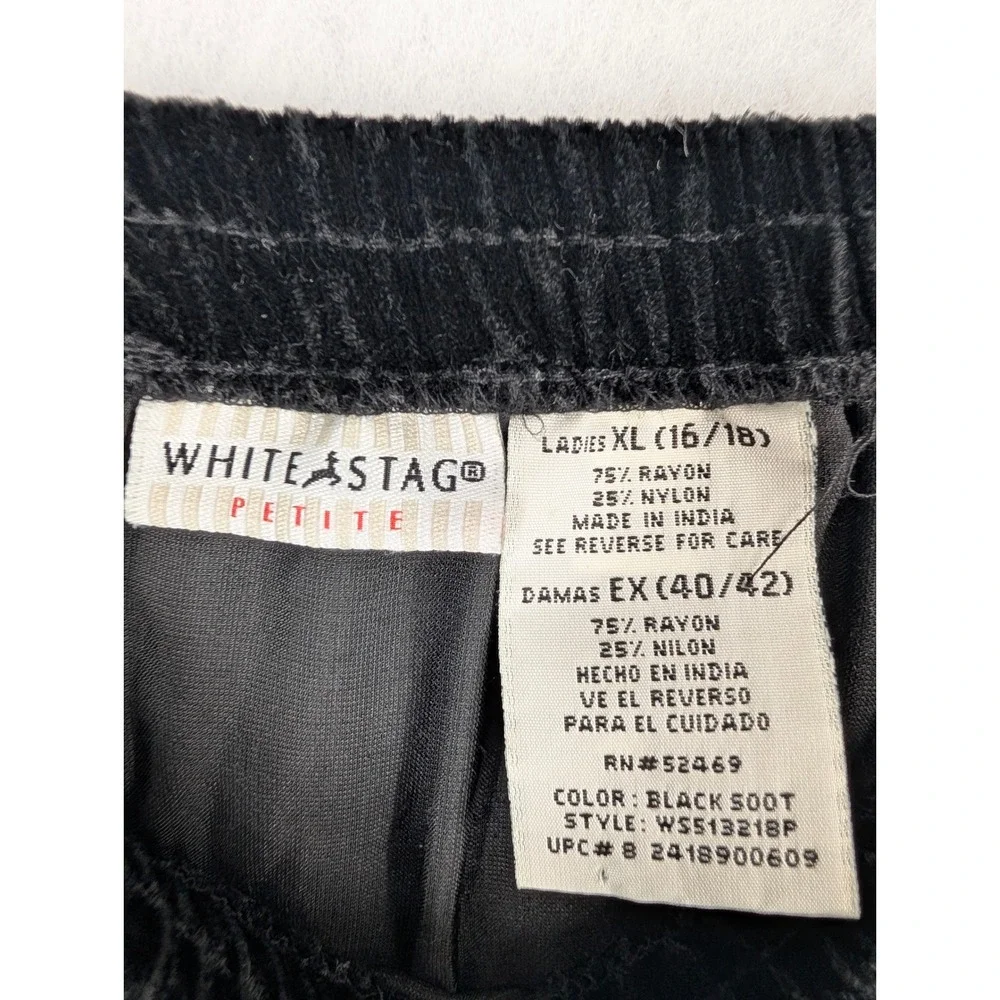 White Stag Velvet Tiered Maxi Skirt XL Petite Black Ruffle Boho Whimsigoth